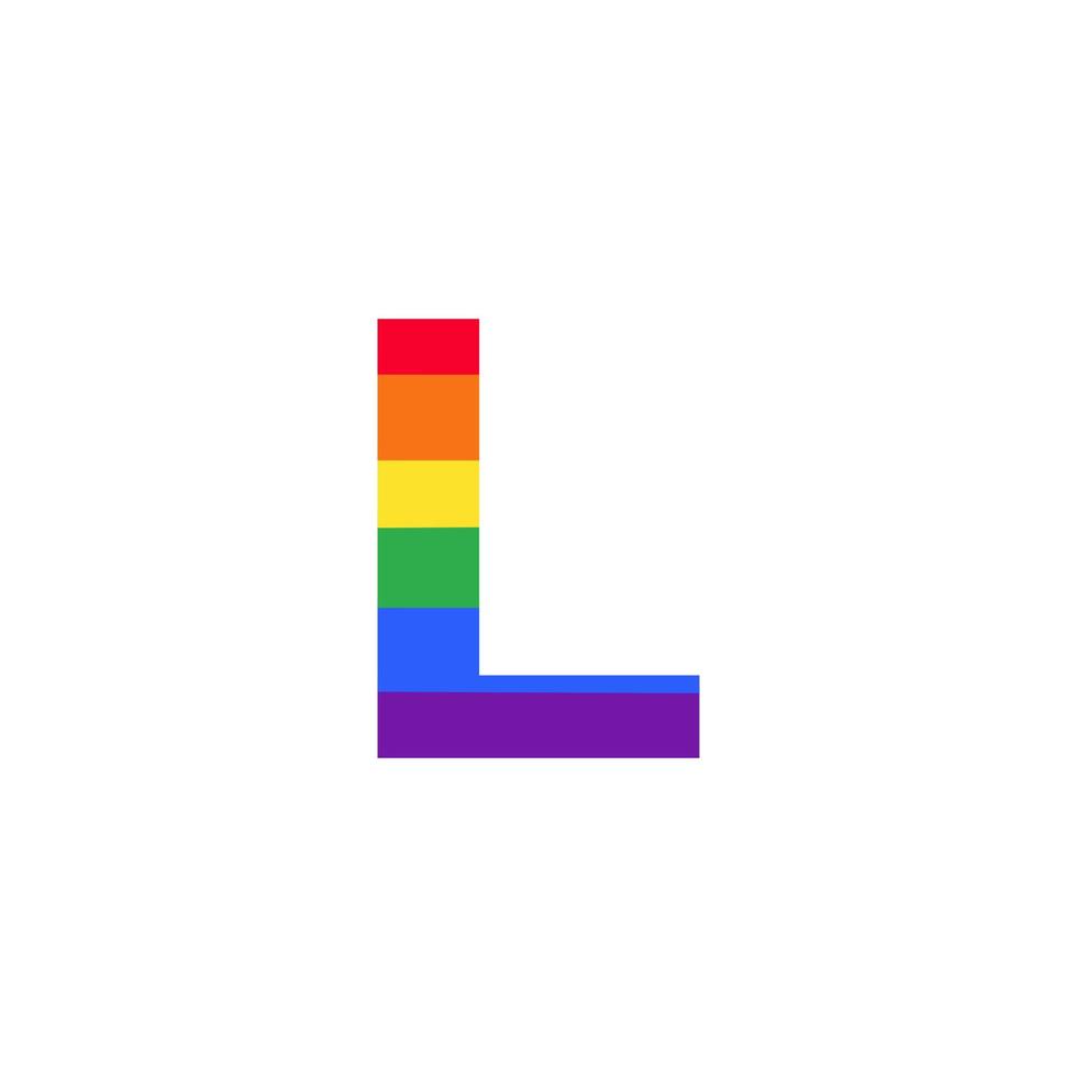 Letter L Colored in Rainbow Color Logo Design Inspiration for LGBT Concept vector