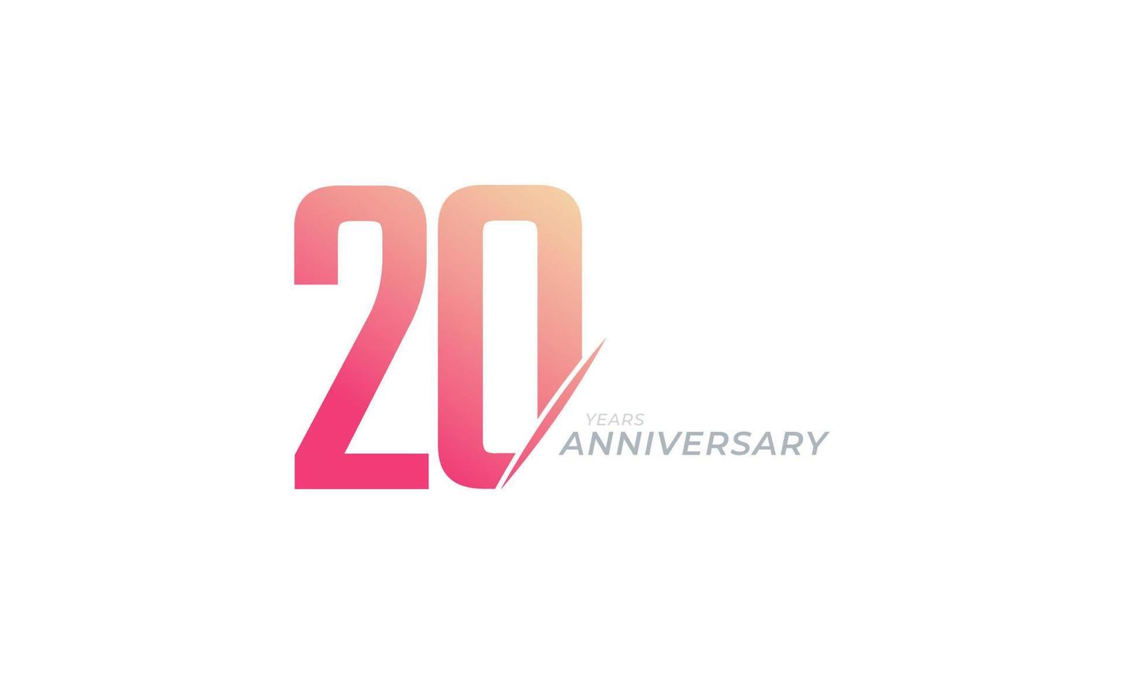 20 Year Anniversary Celebration Vector. Happy Anniversary Greeting Celebrates Template Design Illustration vector