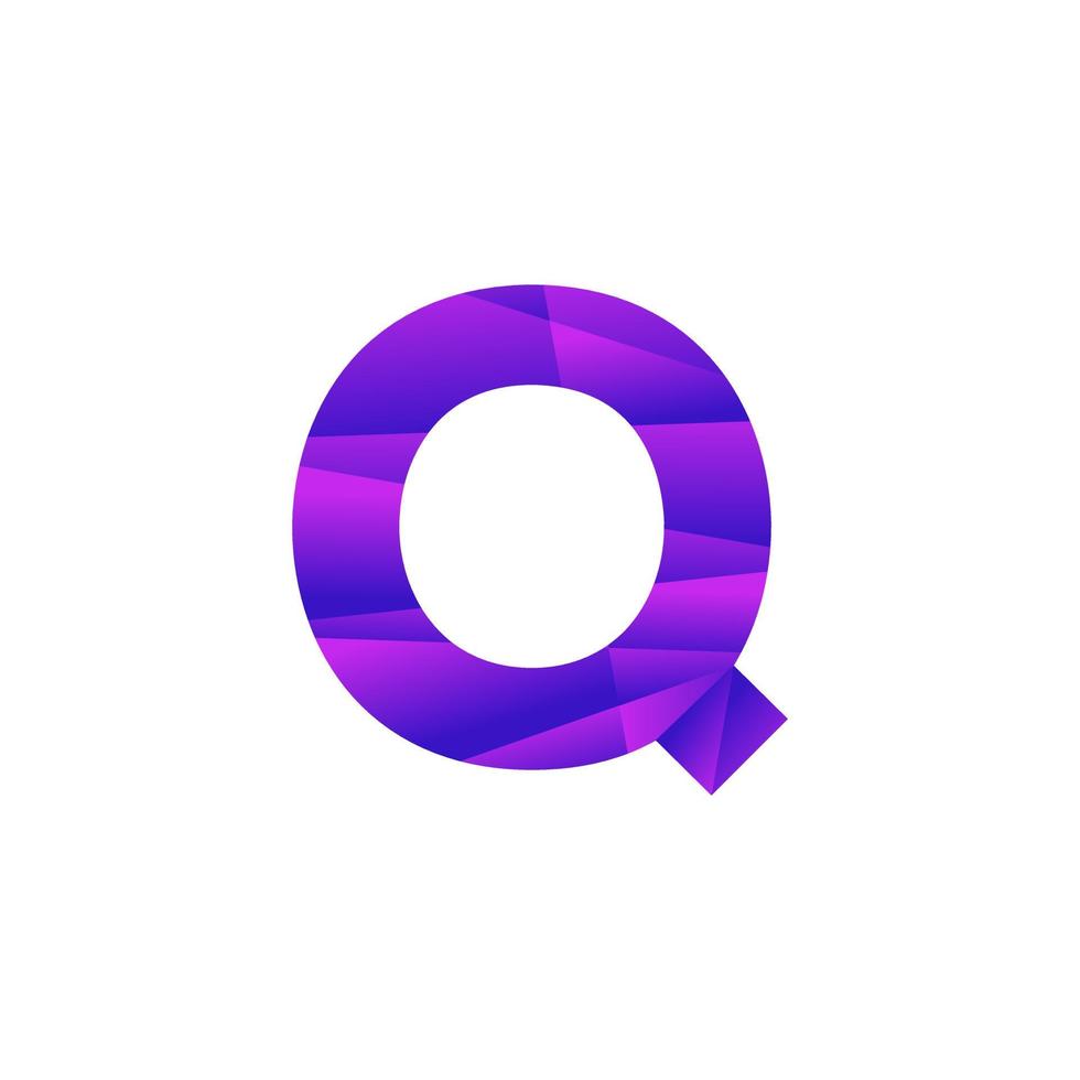 letra inicial q plantilla de diseño de logotipo de superposición de baja poli. pasos vectoriales 10 vector