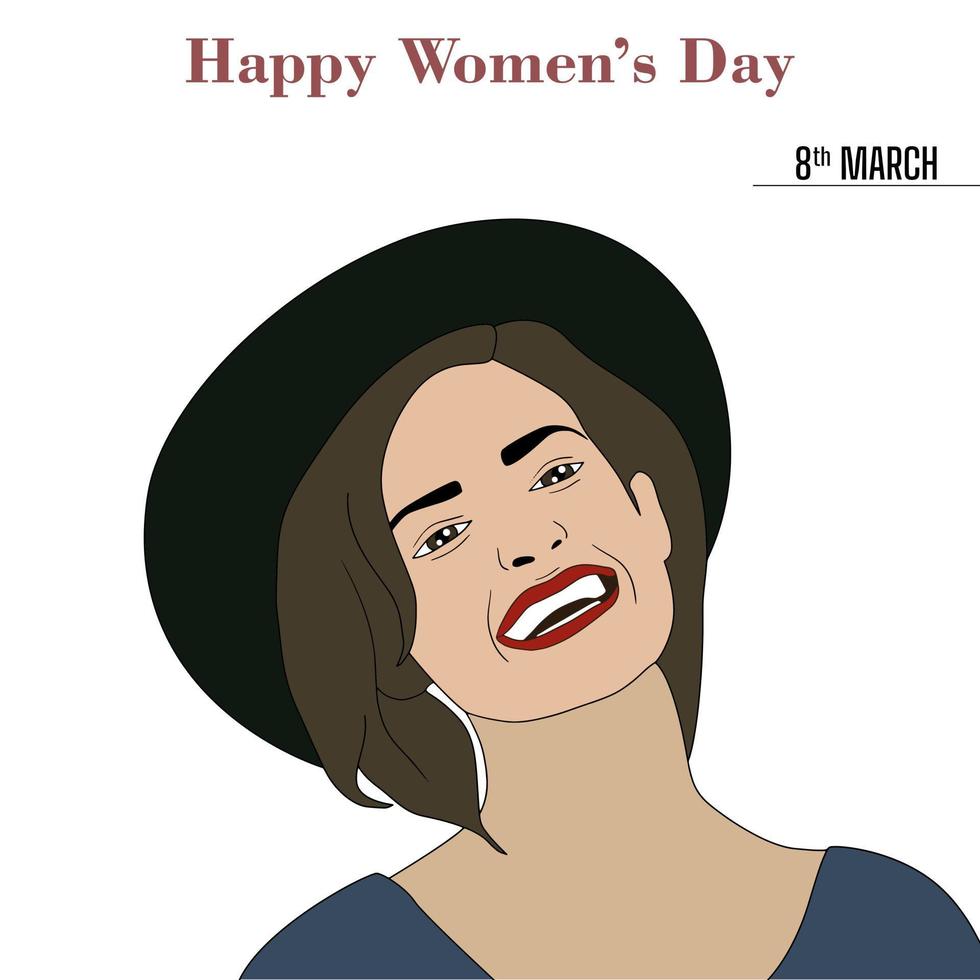 Happy Womens day Vector illustration on white background.
