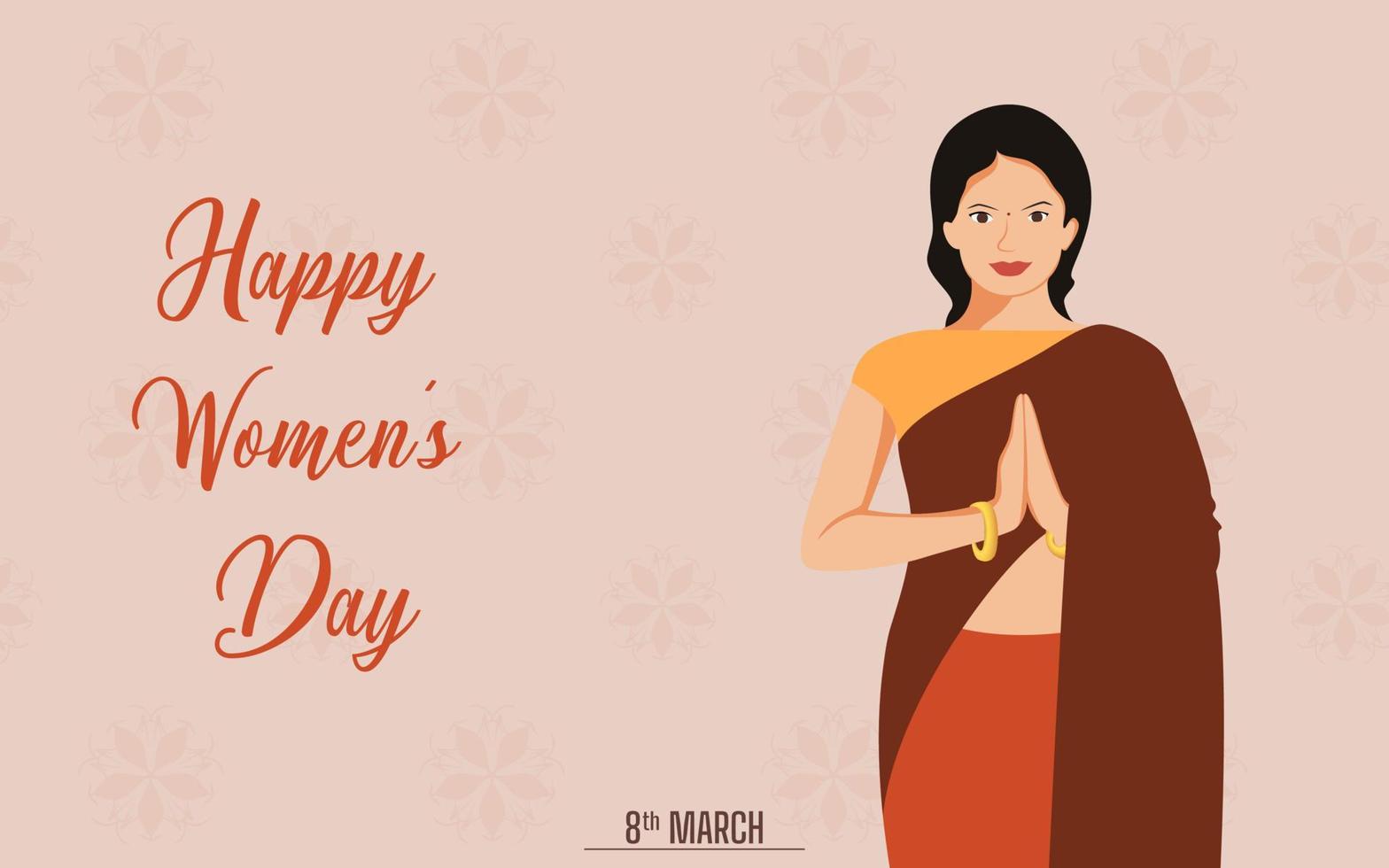 Happy Womens Day vector illustration on white background.