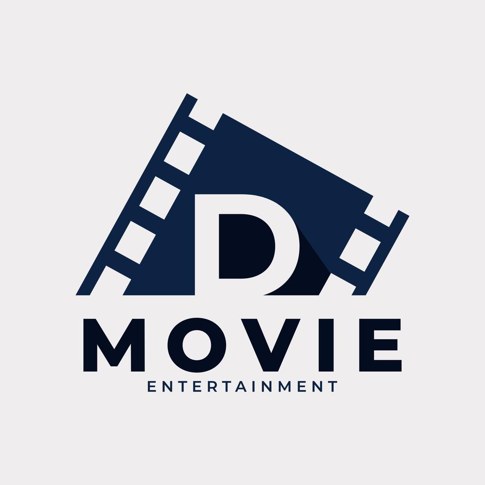 Film Logo. Initial Letter D Movie Logo Design Template Element. Eps10 Vector