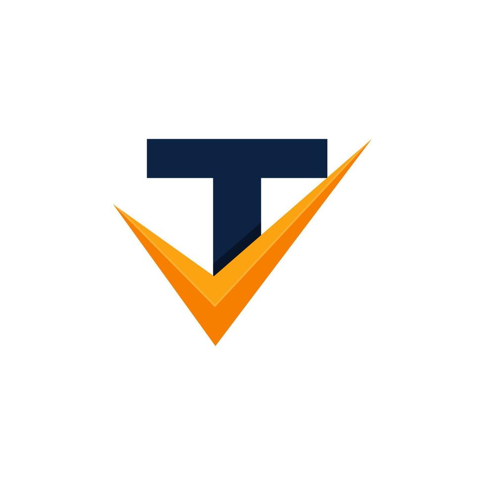 logotipo aprobado. plantilla de diseño de logotipo de verificación de letra inicial t. eps10 vector