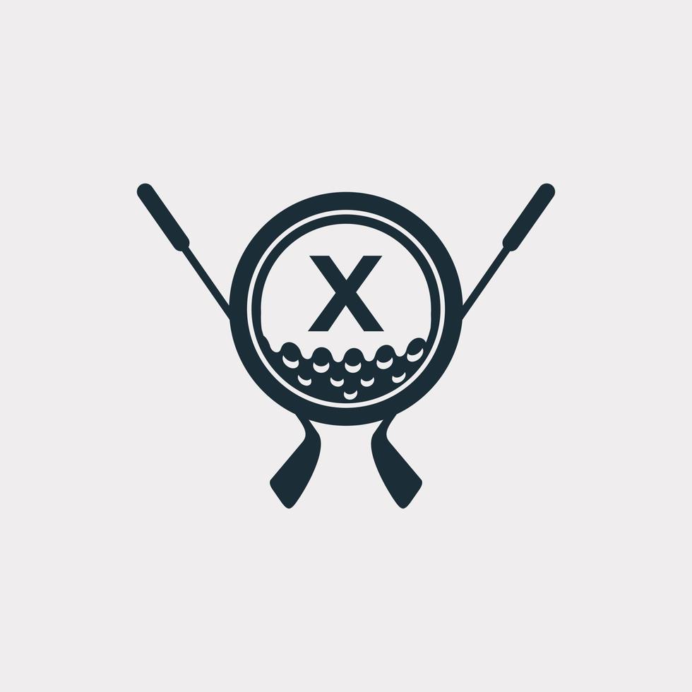 Golf Sport Logo. Letter X for Golf Logo Design Vector Template. Eps10 Vector