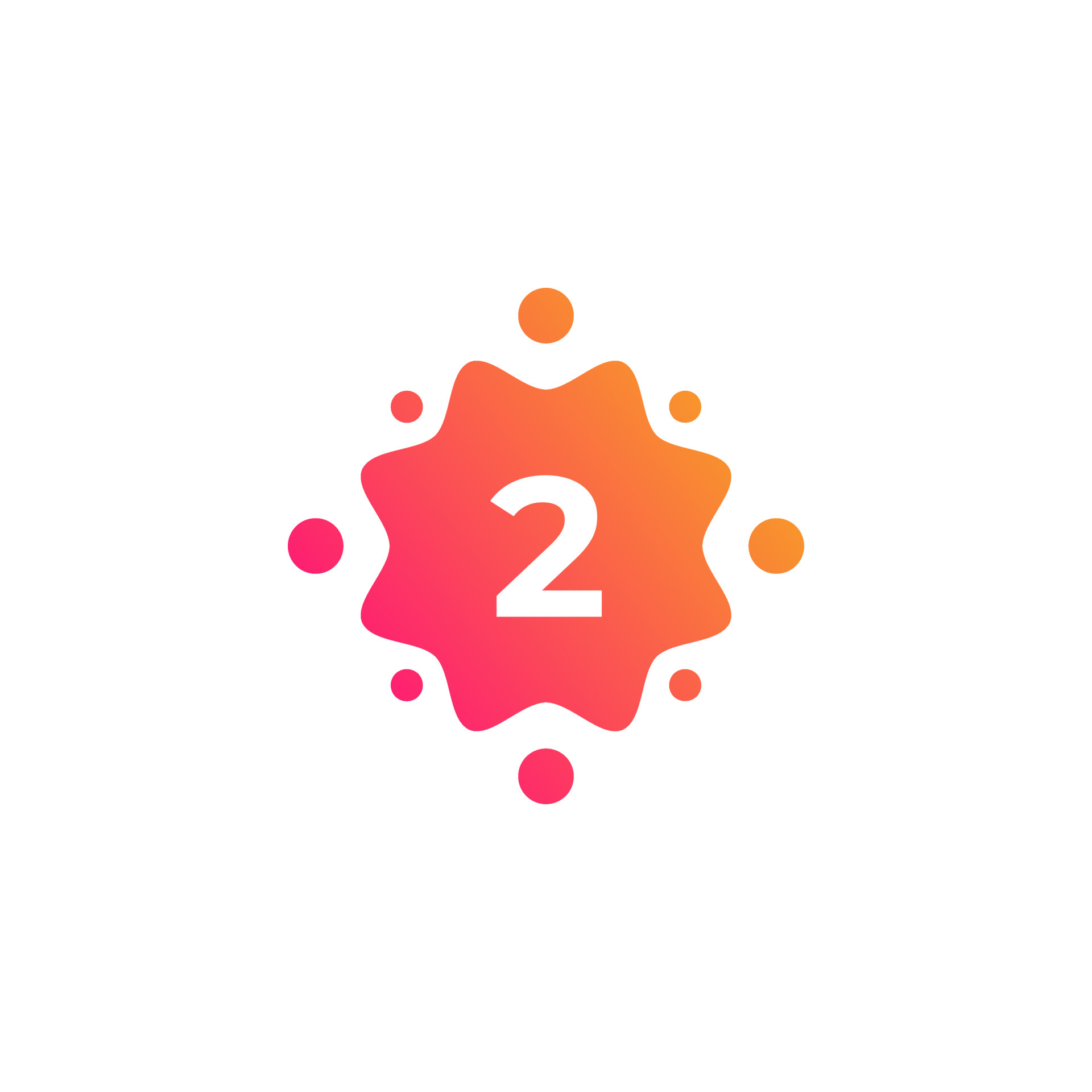 Smart and Creative Number 2 Logo Design Template with Dots or Points