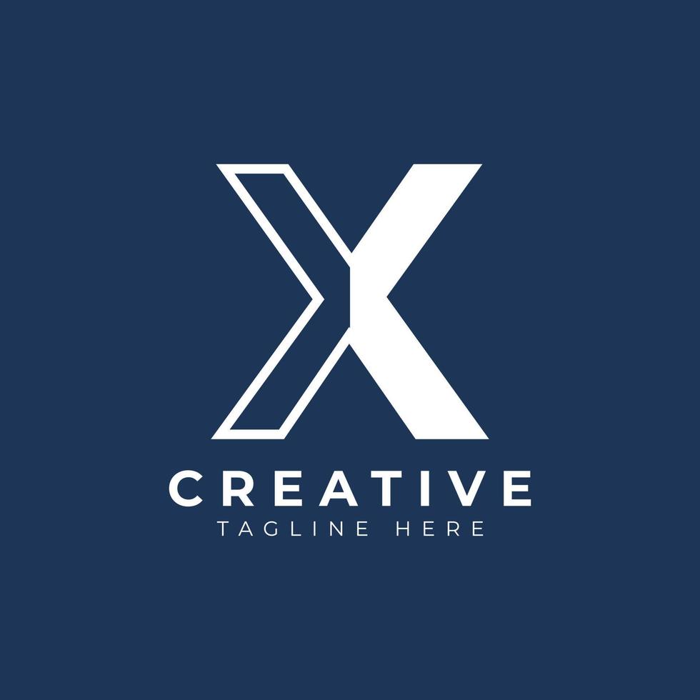 Creative Initial Letter X Logo Design. White Shape Circle Line Style. Usable for Business and Branding Logos. Flat Vector Logo Design Ideas Template Element.