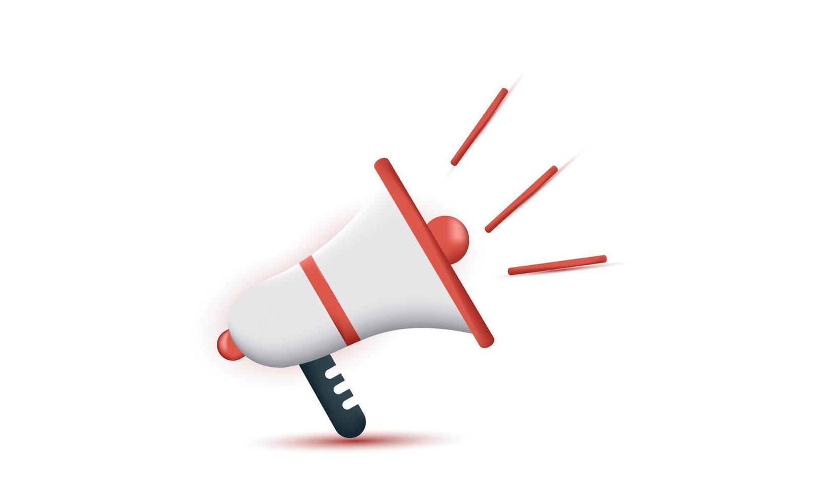 orange 3d realistic megaphone composition isolated premium vector