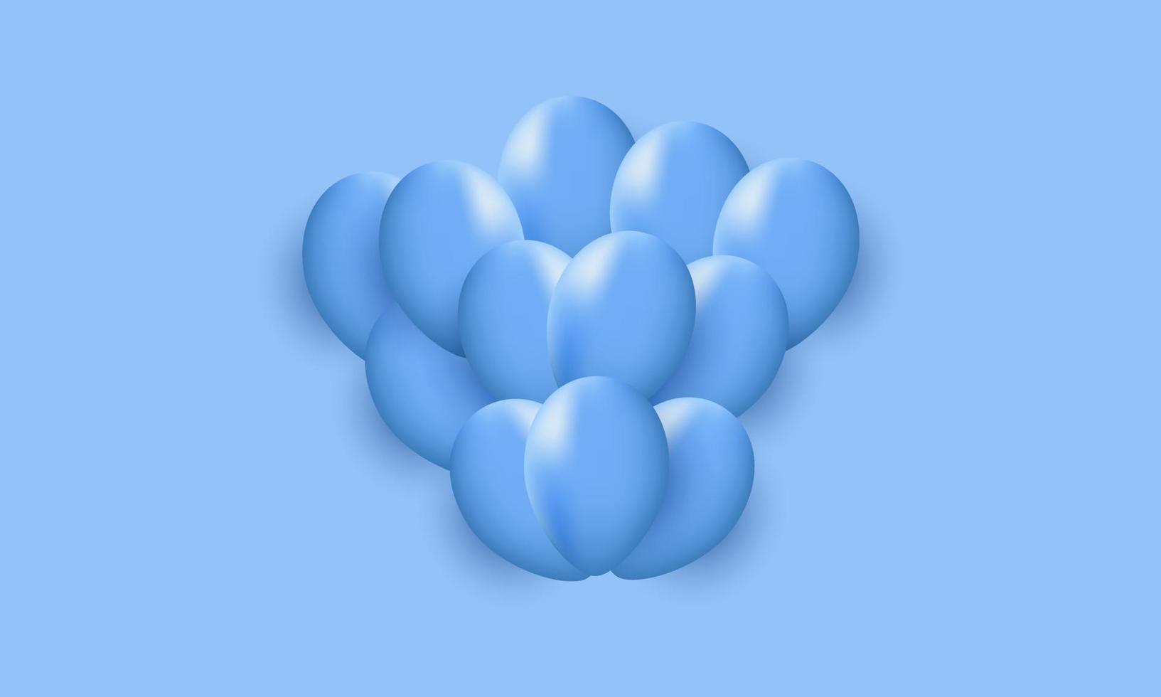 3d illustration balloons very blue trend color vector
