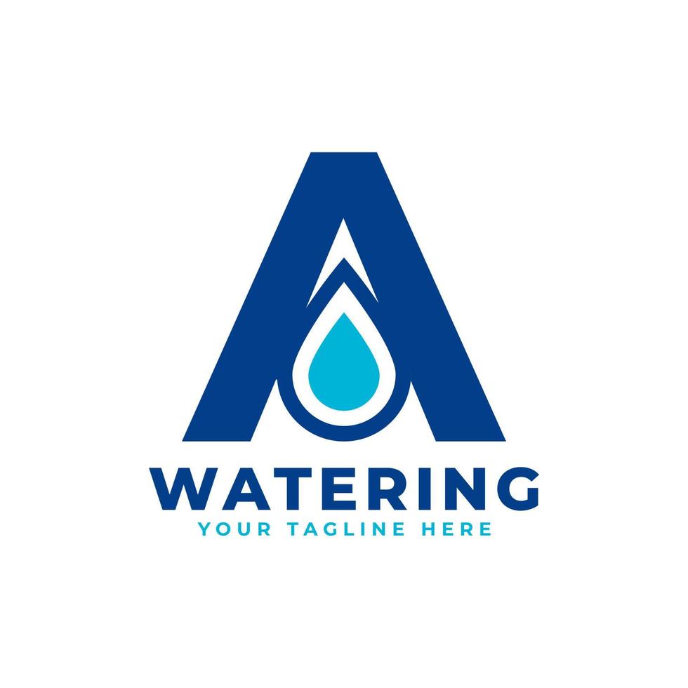 Water Drop Letter A Initial Logo. Usable for Nature and Branding Logos. Flat Vector Logo Design Ideas Template Element