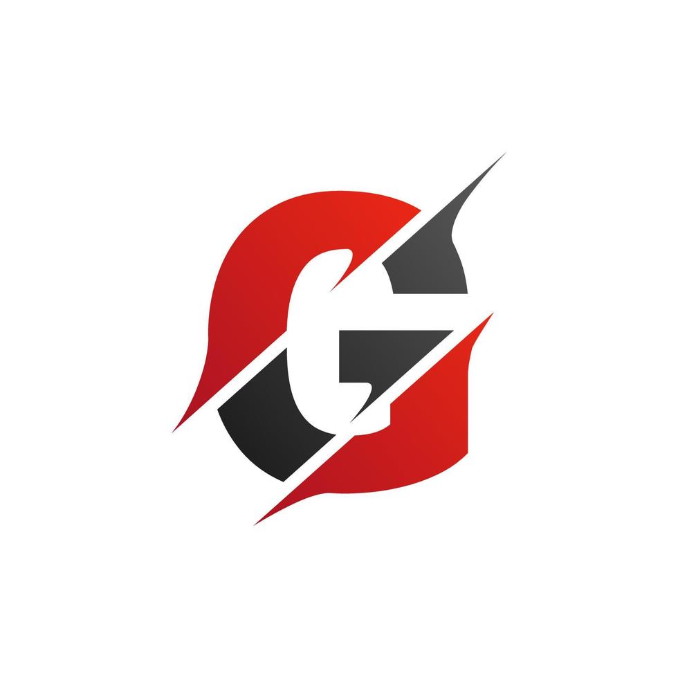 Initial Letter G Slice Style Logo. Template Design vector