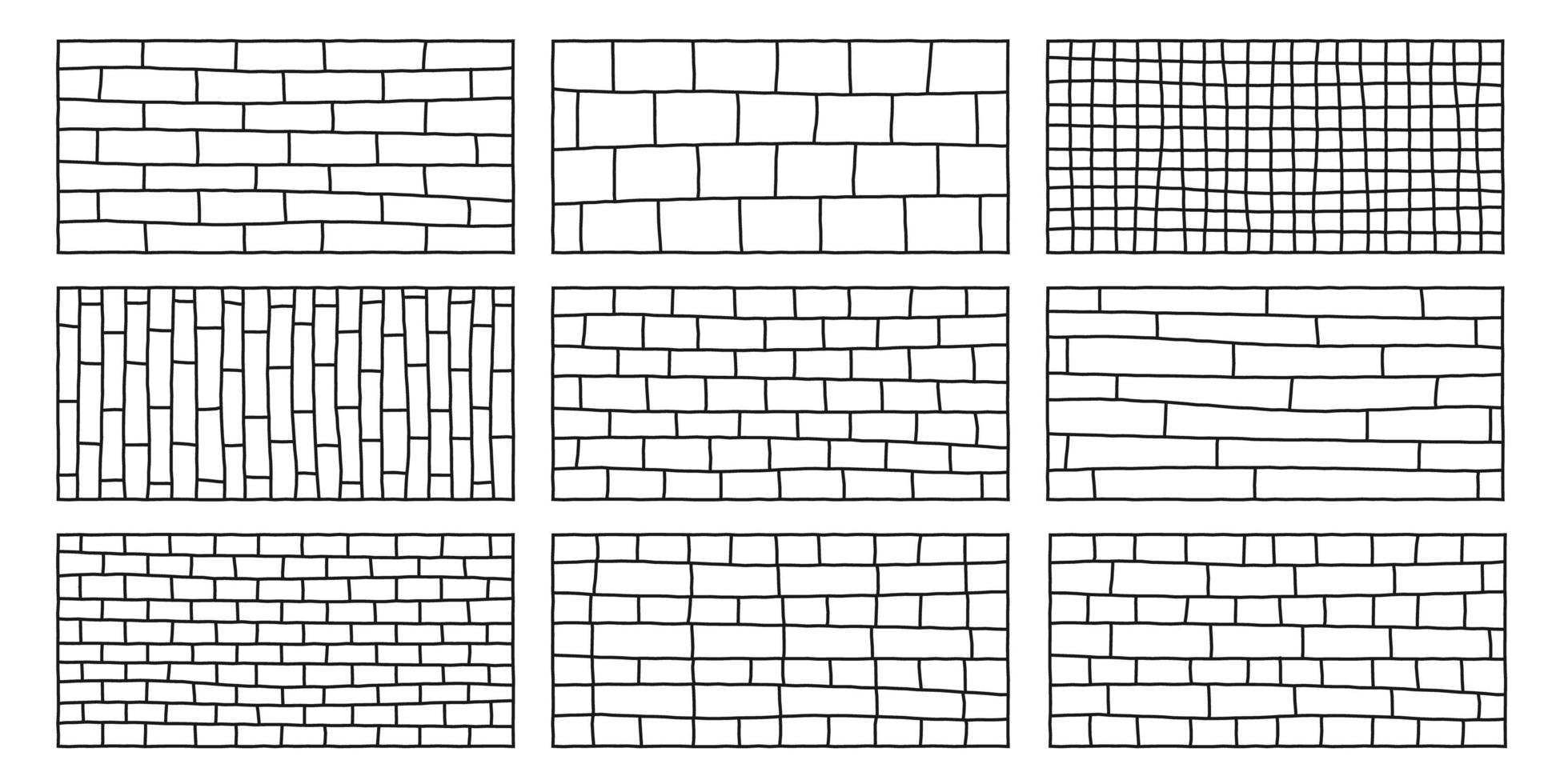 bloques a cuadros en varios tamaños y estilos. ladrillos y tejas.web vector