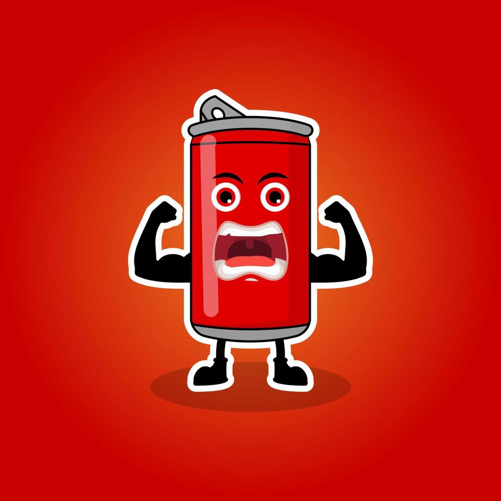 Illustration Vector Graphic Of Cute Characters Muscle Soft Drinks, Design suitable for mascot drinks