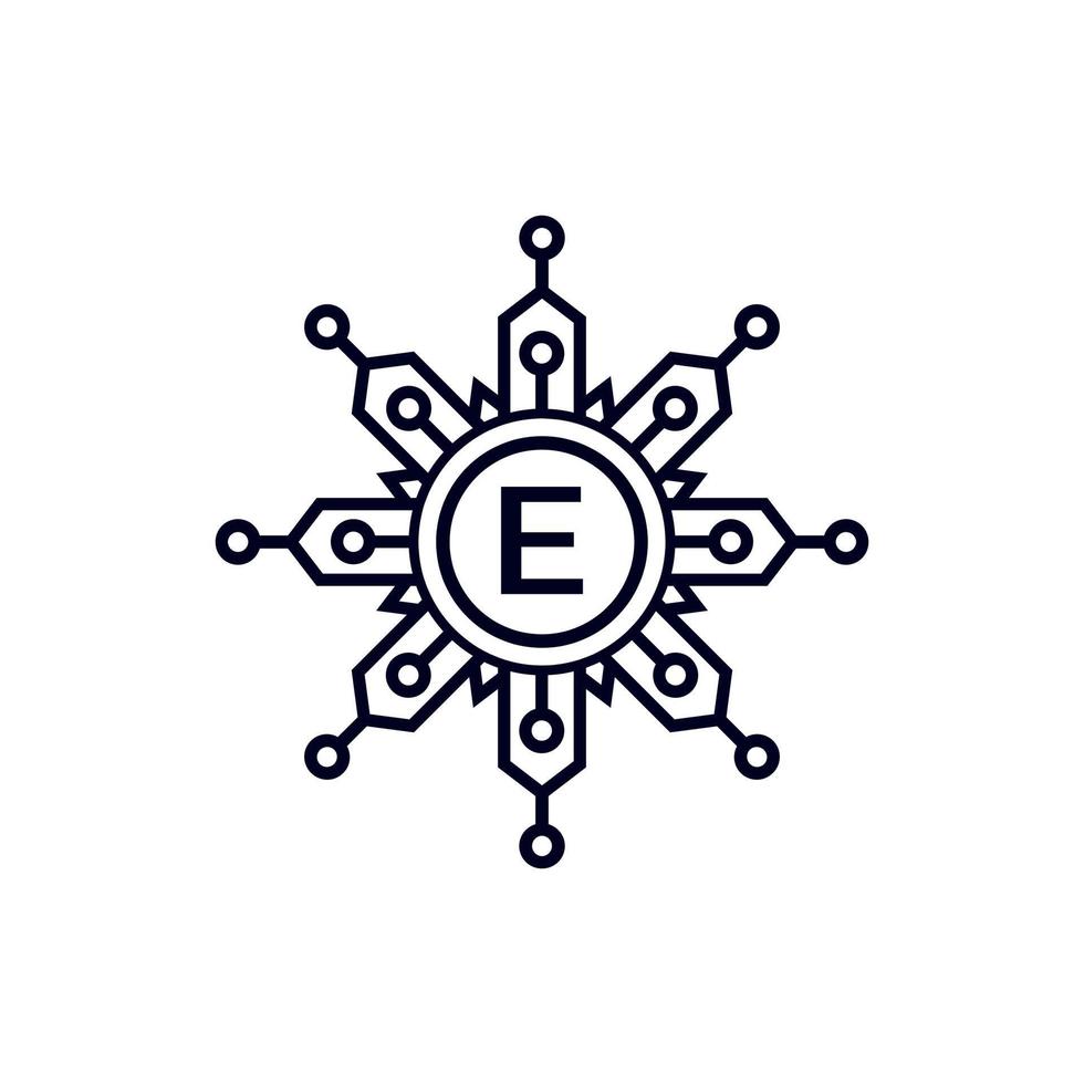 Technology Initial Letter E Circle Logo Design Template Element. vector