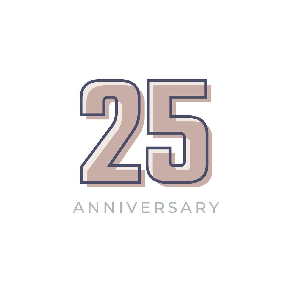 25 Year Anniversary Celebration Vector. Happy Anniversary Greeting Celebrates Template Design Illustration vector