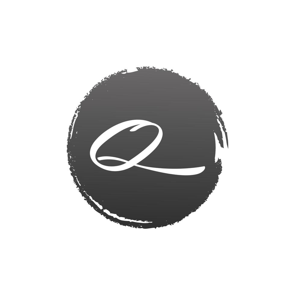 círculo de salpicaduras de letra q. utilizable para logotipos de negocios, bodas, maquillaje y moda. vector