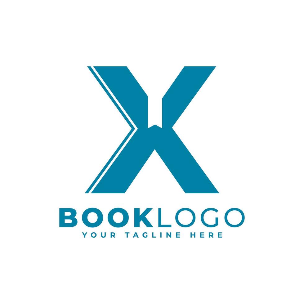 Letter Initial X Book Logo Design. Usable for Education, Business and Building Logos. Flat Vector Logo Design Ideas Template Element