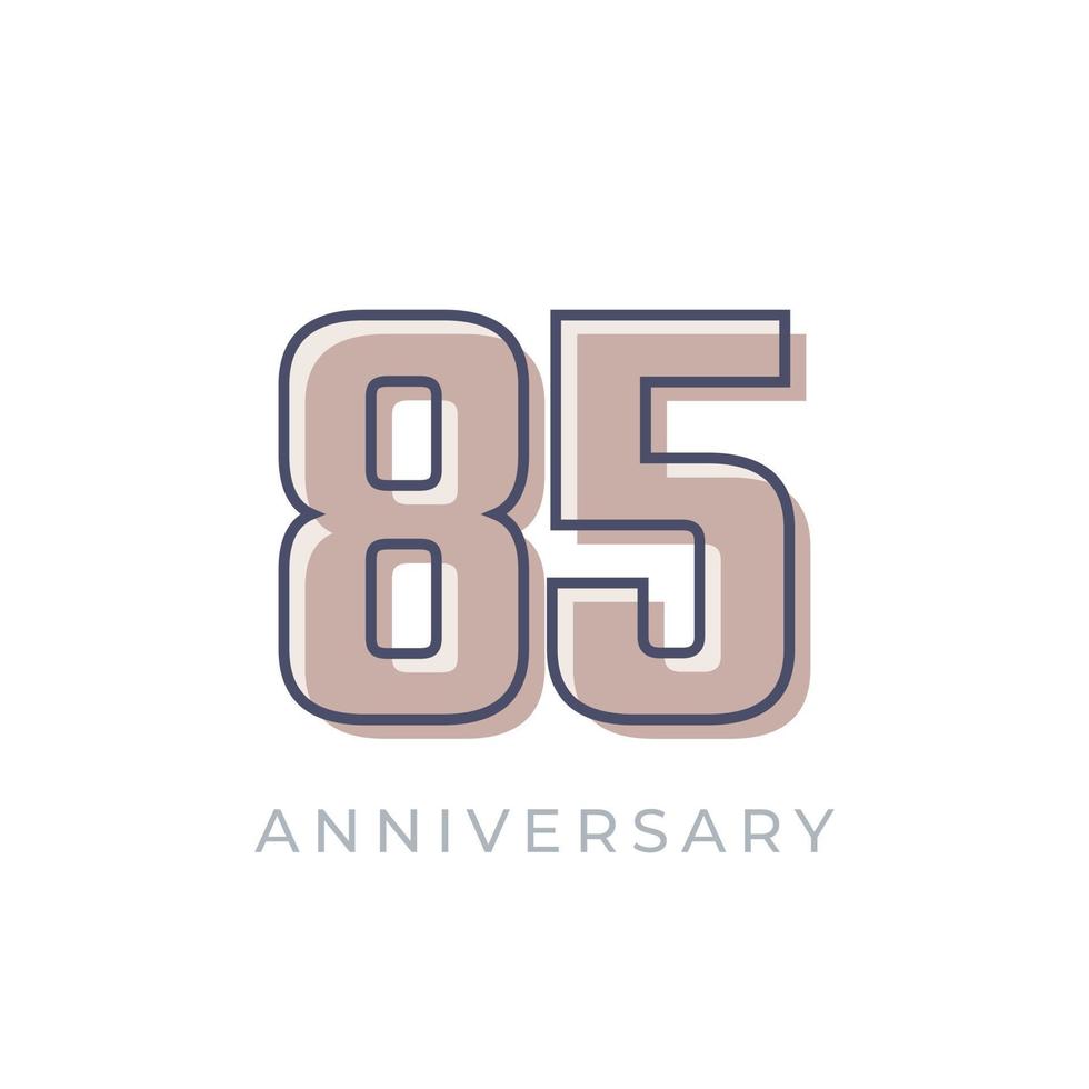 85 Year Anniversary Celebration Vector. Happy Anniversary Greeting Celebrates Template Design Illustration vector