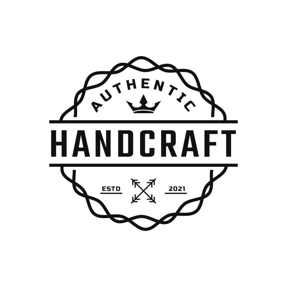 Classic Vintage Retro Label for Royal Quality Handcraft Badges Logo Design Inspiration vector