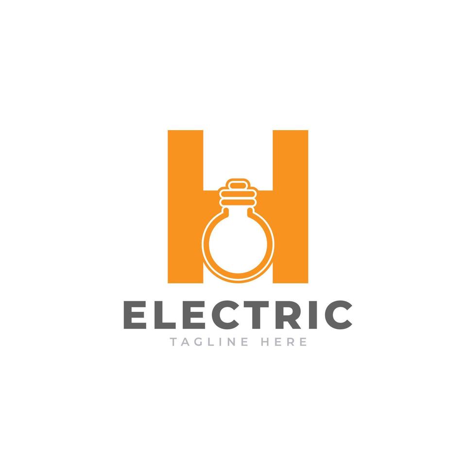 Modern Initial Letter H Smart Light Bulb Logo Design Vector Graphic Icon Template