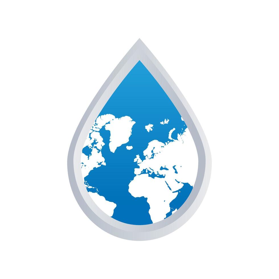diseño plano de ilustraciones de agua y mundo, adecuado para diseños temáticos del día mundial del agua vector