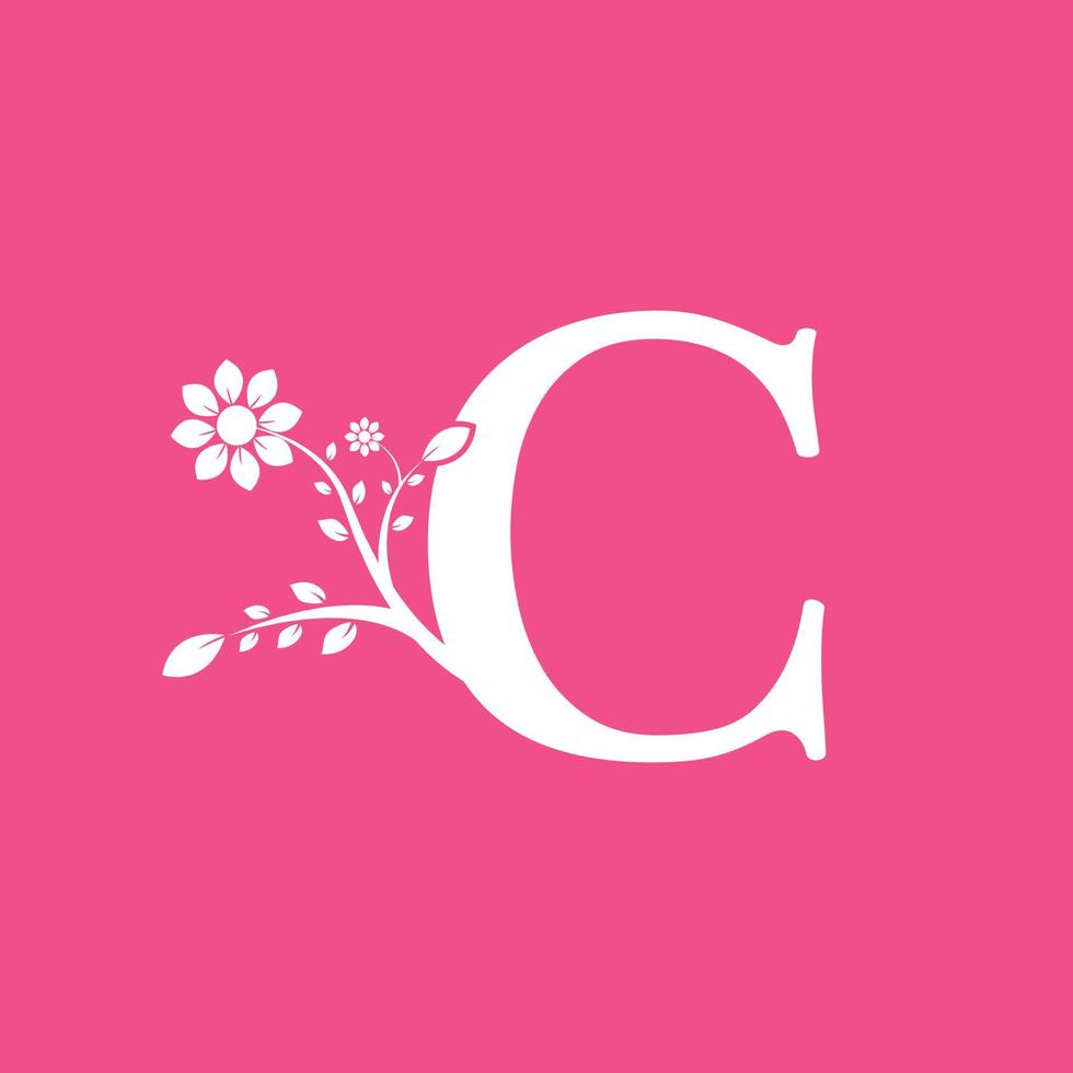 Letter C Linked Fancy Logogram Flower. Usable for Business and Nature Logos. vector