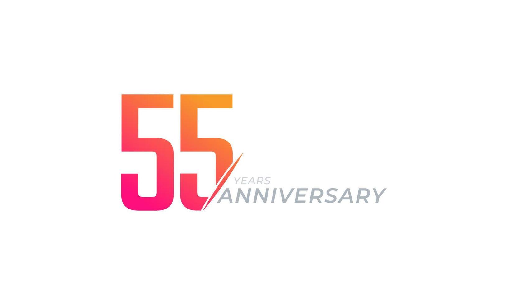 55 Year Anniversary Celebration Vector. Happy Anniversary Greeting Celebrates Template Design Illustration vector
