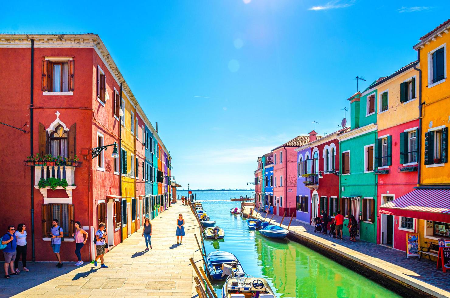 Burano, Italy, September 14, 2019 Colorful houses in Burano island photo