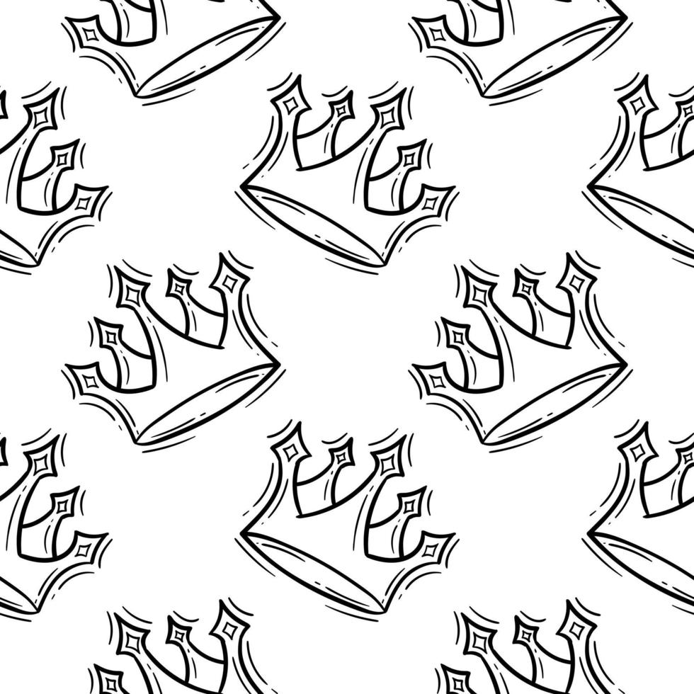 seamless pattern hand drawn queens crown vector