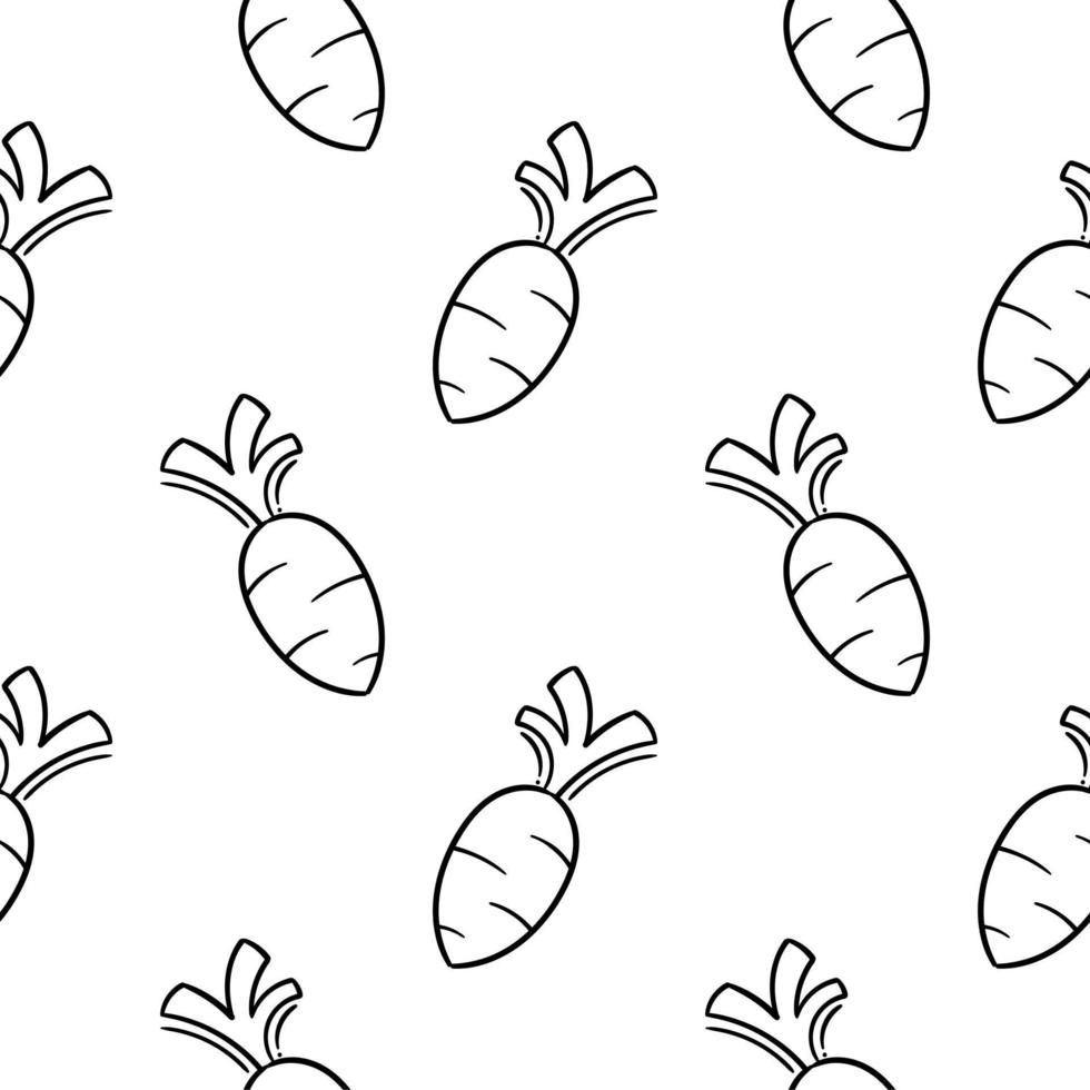 carrot vegetable hand drawn seamless pattern vector
