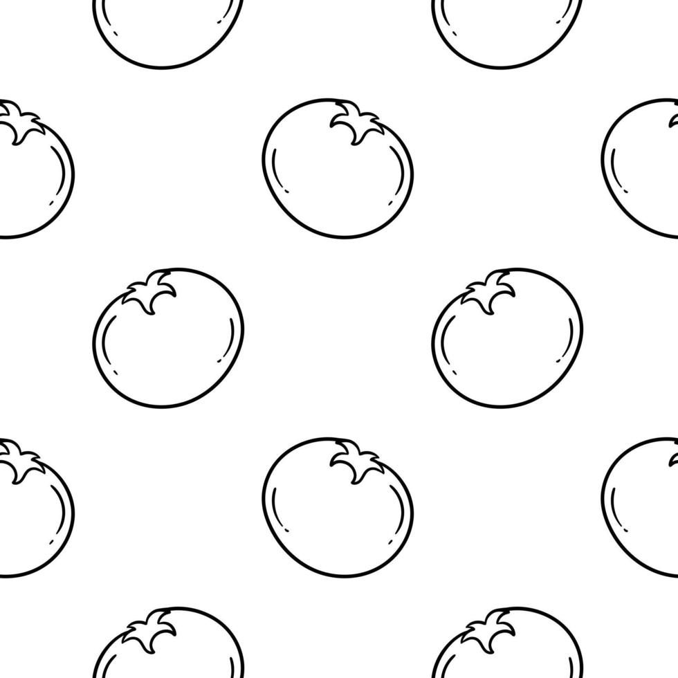 tomato vegetable hand drawn seamless pattern vector