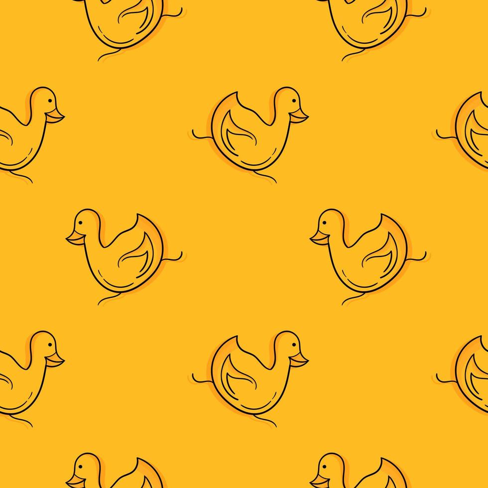 duck hand drawn seamless pattern vector