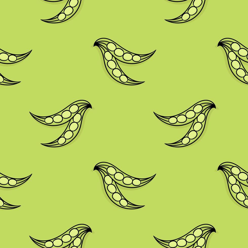 Peas vegetable hand drawn seamless pattern vector