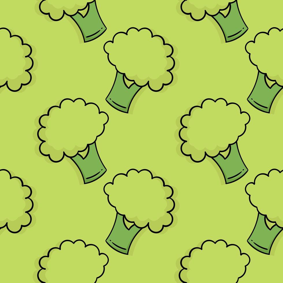 Broccoli vegetable hand drawn seamless pattern vector