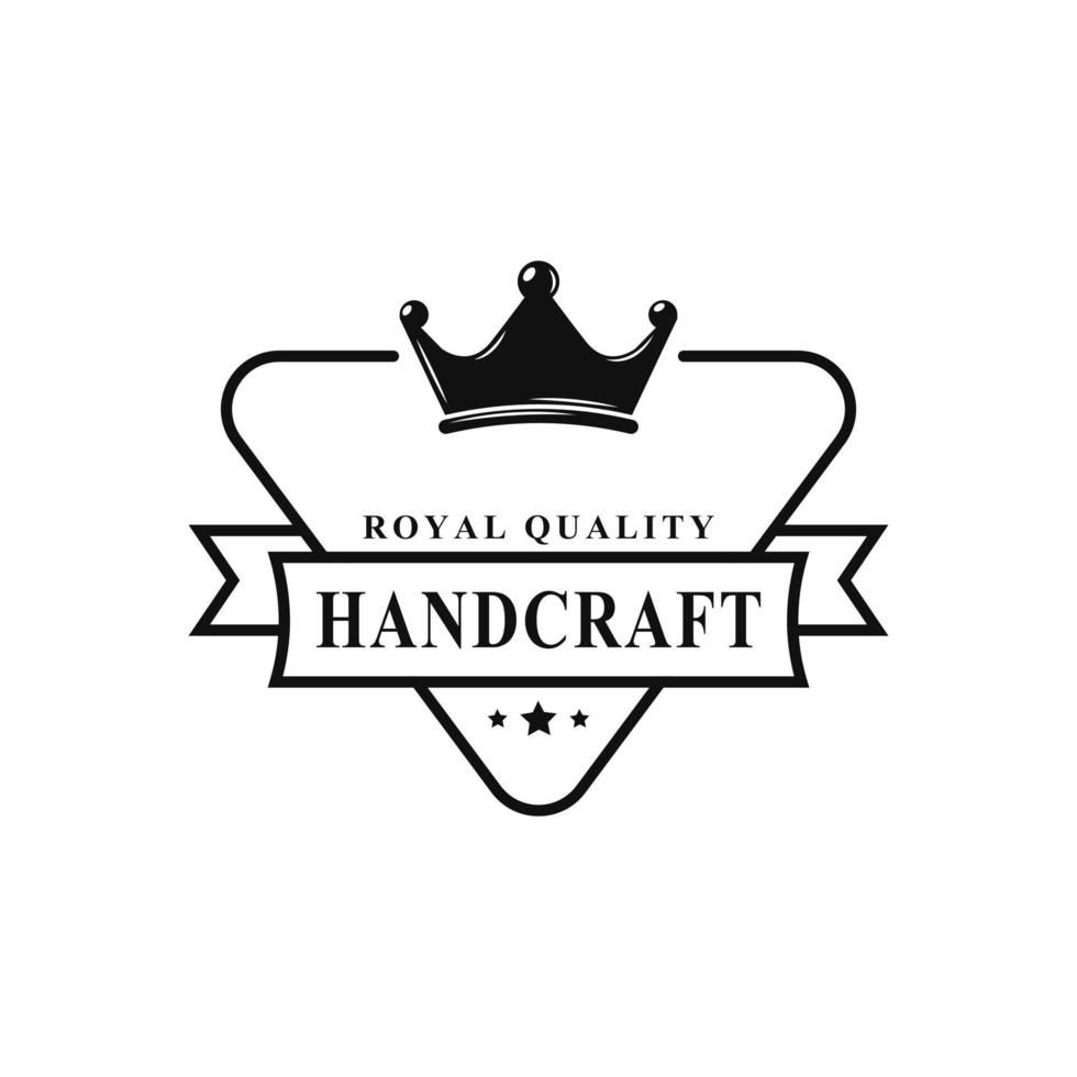 Vintage Retro for Royal Quality Handcraft Badges Logo Design Template Element vector