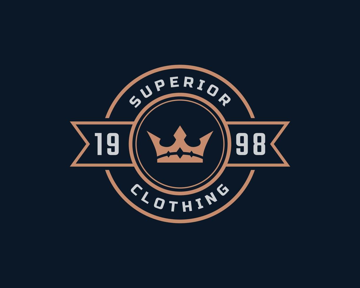 Classic Vintage Retro Label Badge for Original Clothing Apparel Denim Jeans Frame Logo Design Inspiration vector