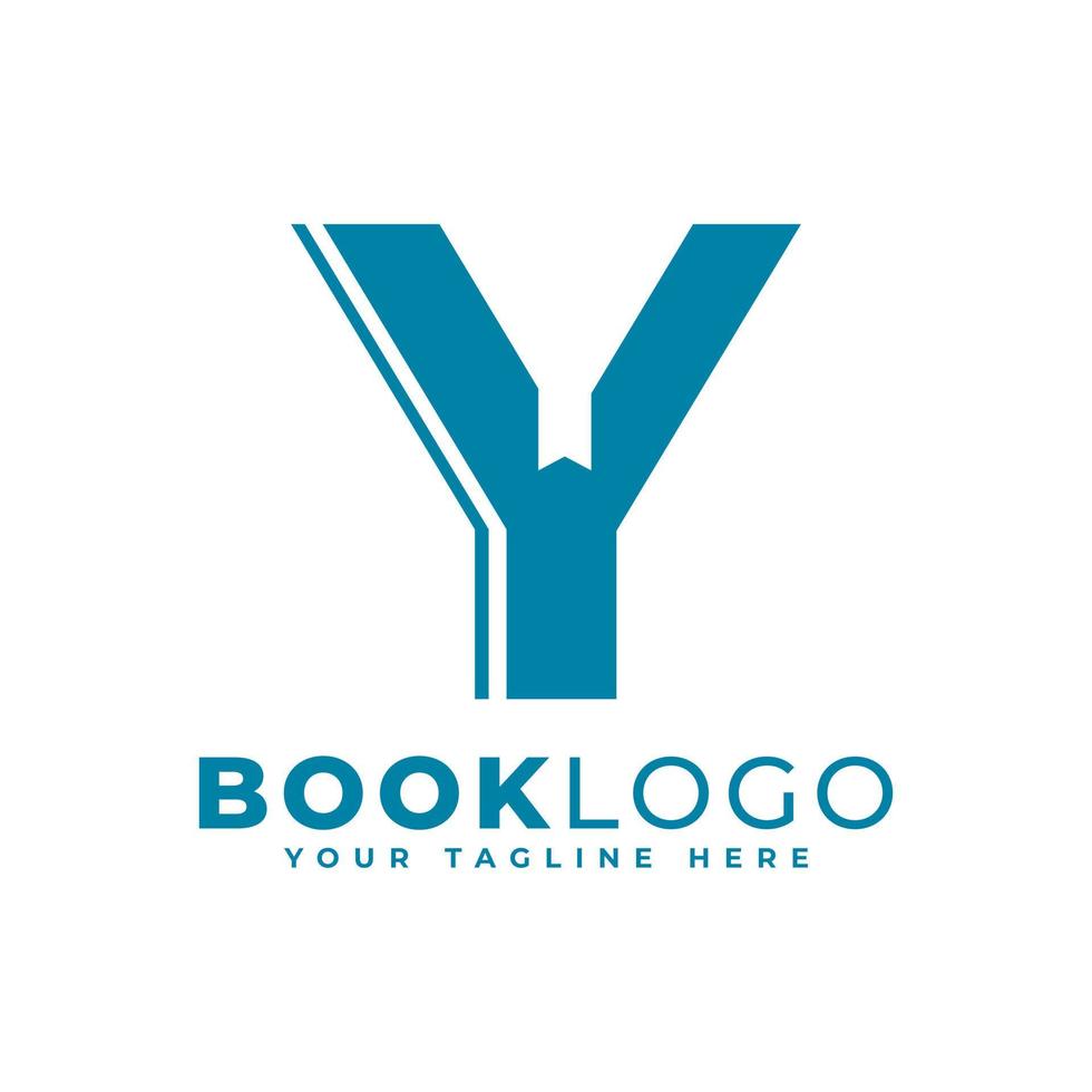 Letter Initial Y Book Logo Design. Usable for Education, Business and Building Logos. Flat Vector Logo Design Ideas Template Element