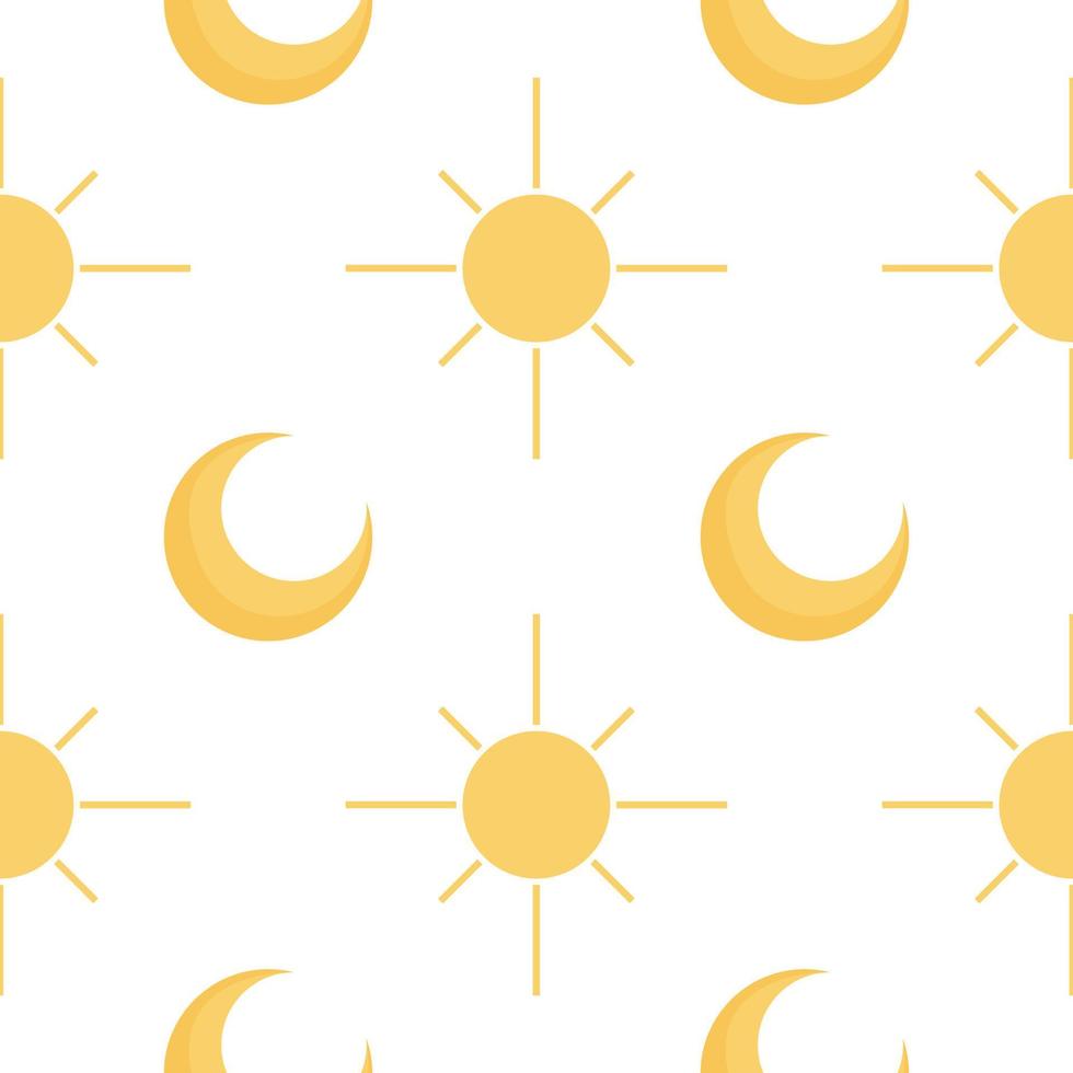 sun and moon seamless pattern vector