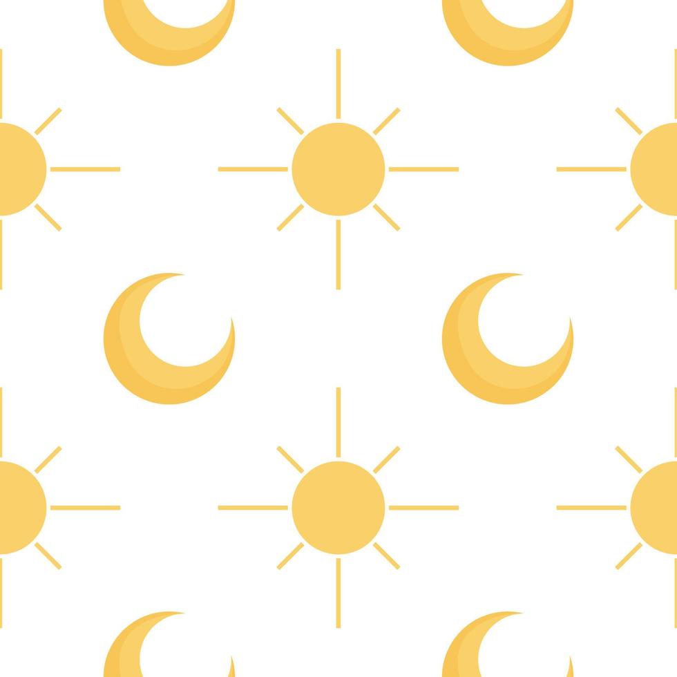 sun and moon seamless pattern vector