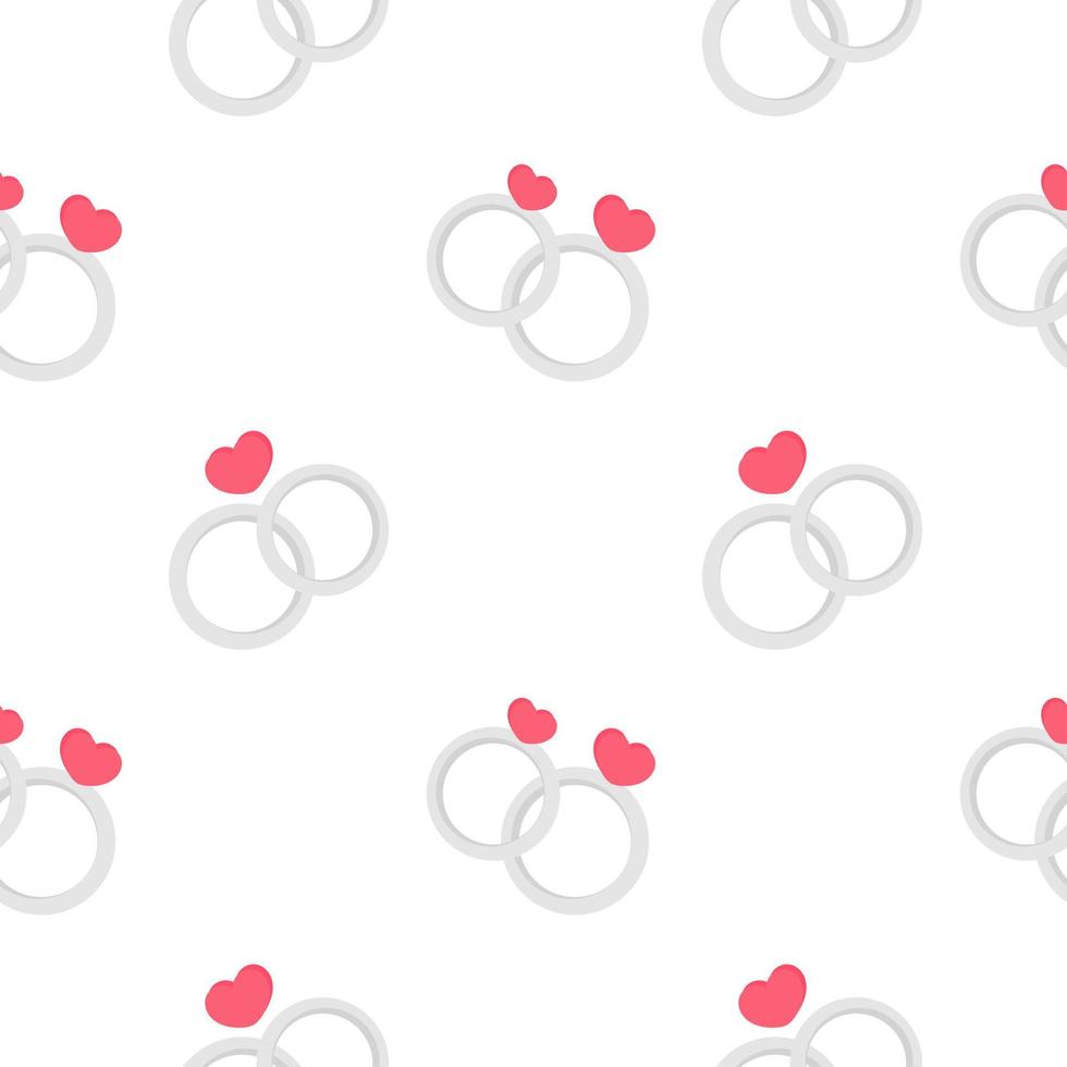 seamless pattern ring with heart decoration vector