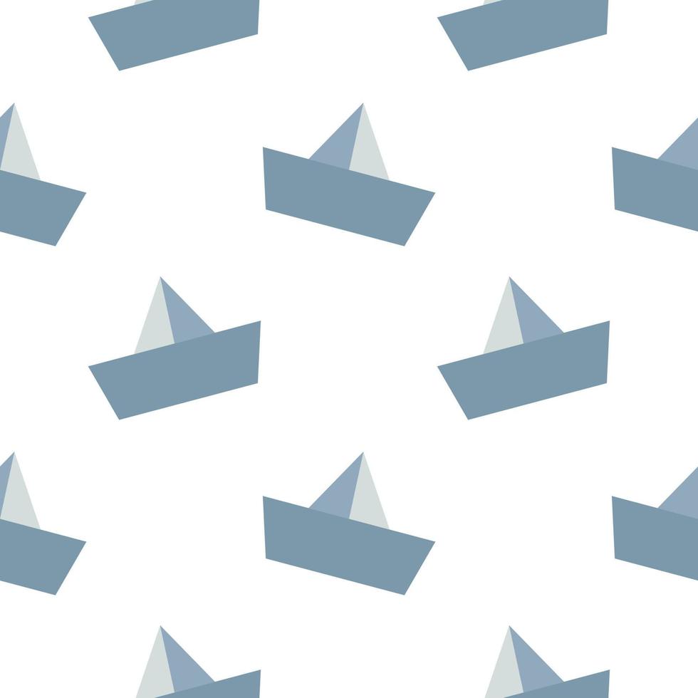 paper boat seamless pattern vector