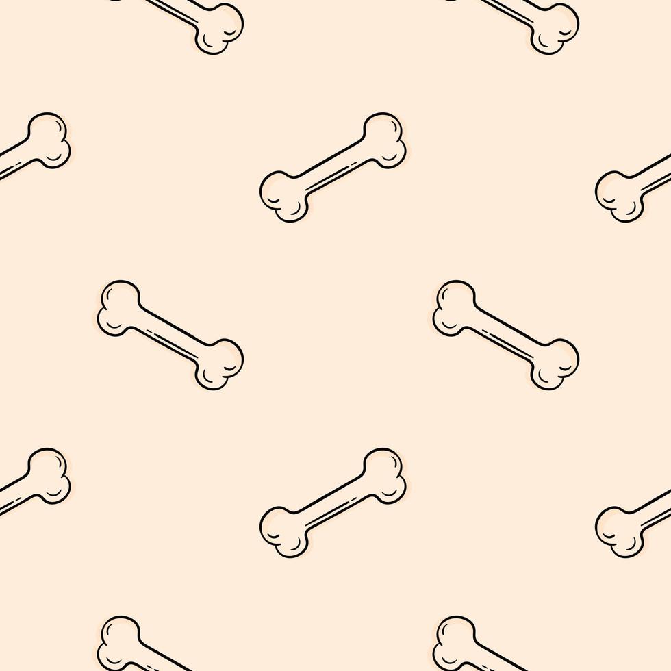 hand drawn seamless pattern of bones vector
