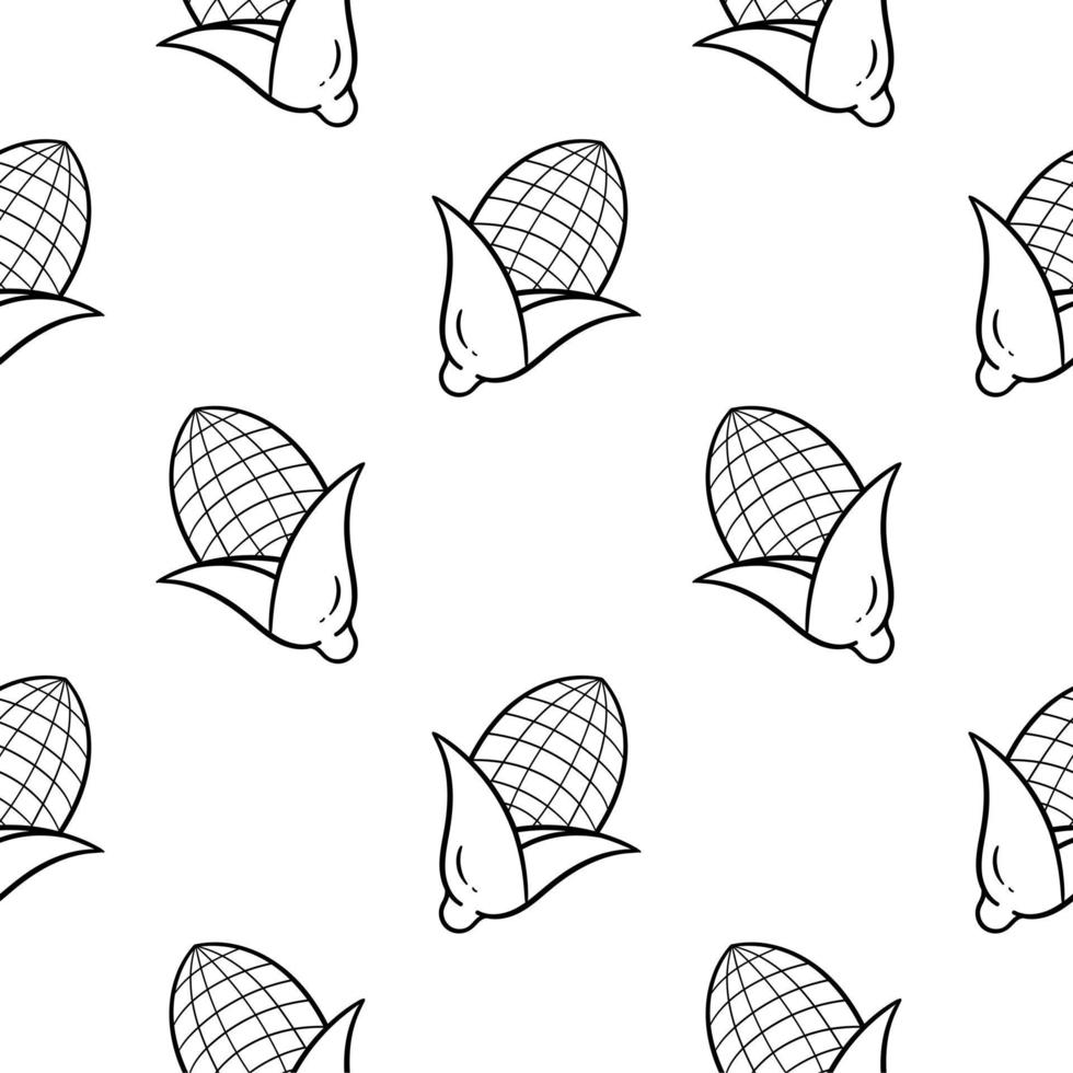 Corn vegetable hand drawn seamless pattern vector