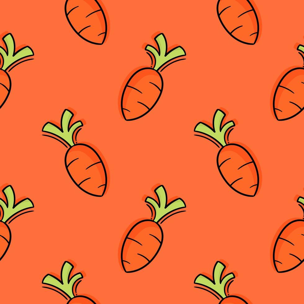 carrot vegetable hand drawn seamless pattern vector