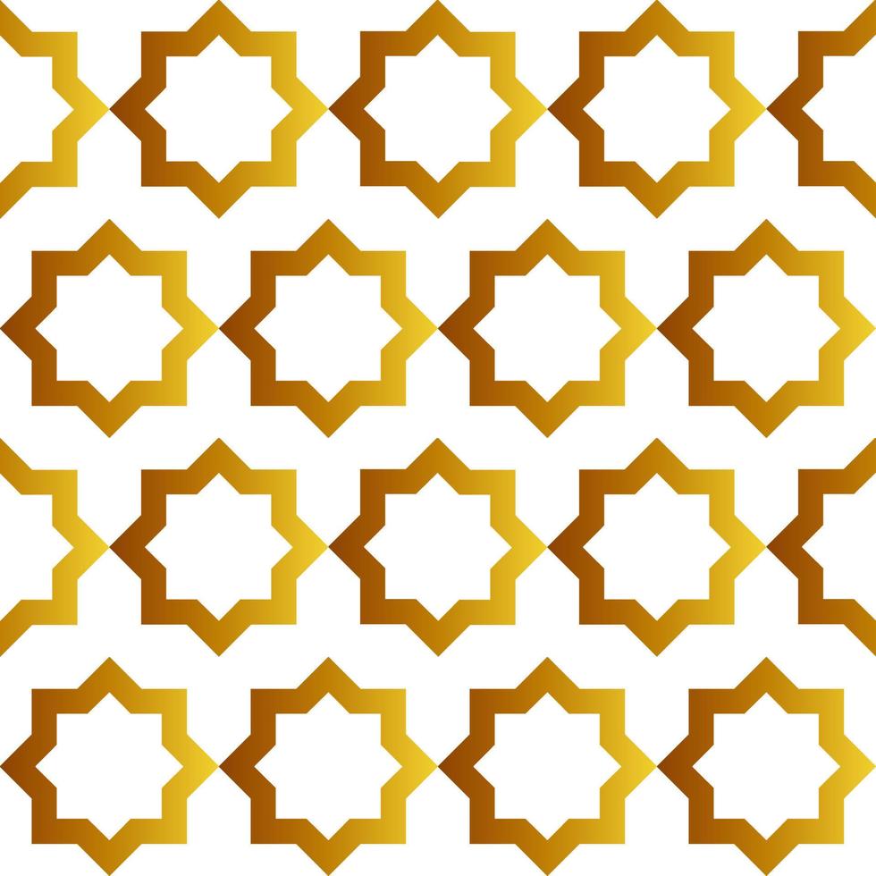 arabic seamless pattern with golden color gradient 2 vector