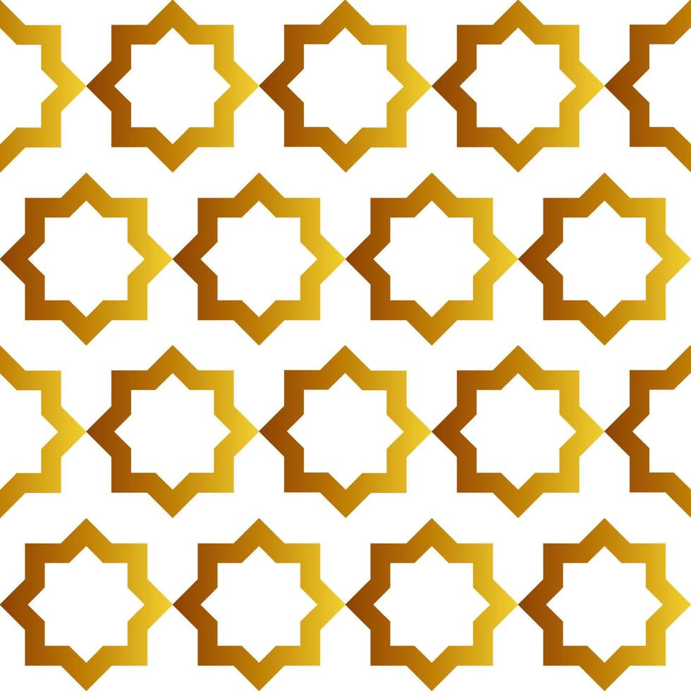 arabic seamless pattern with golden color gradient 2 vector