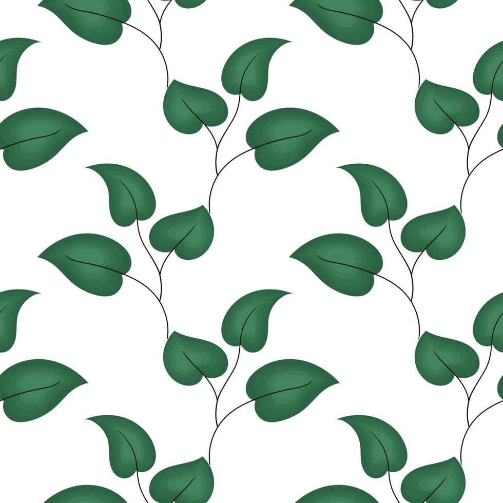 green leaf seamless pattern vector