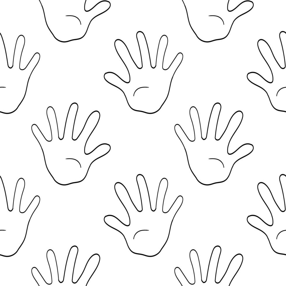 hand drawn seamless pattern of palms vector