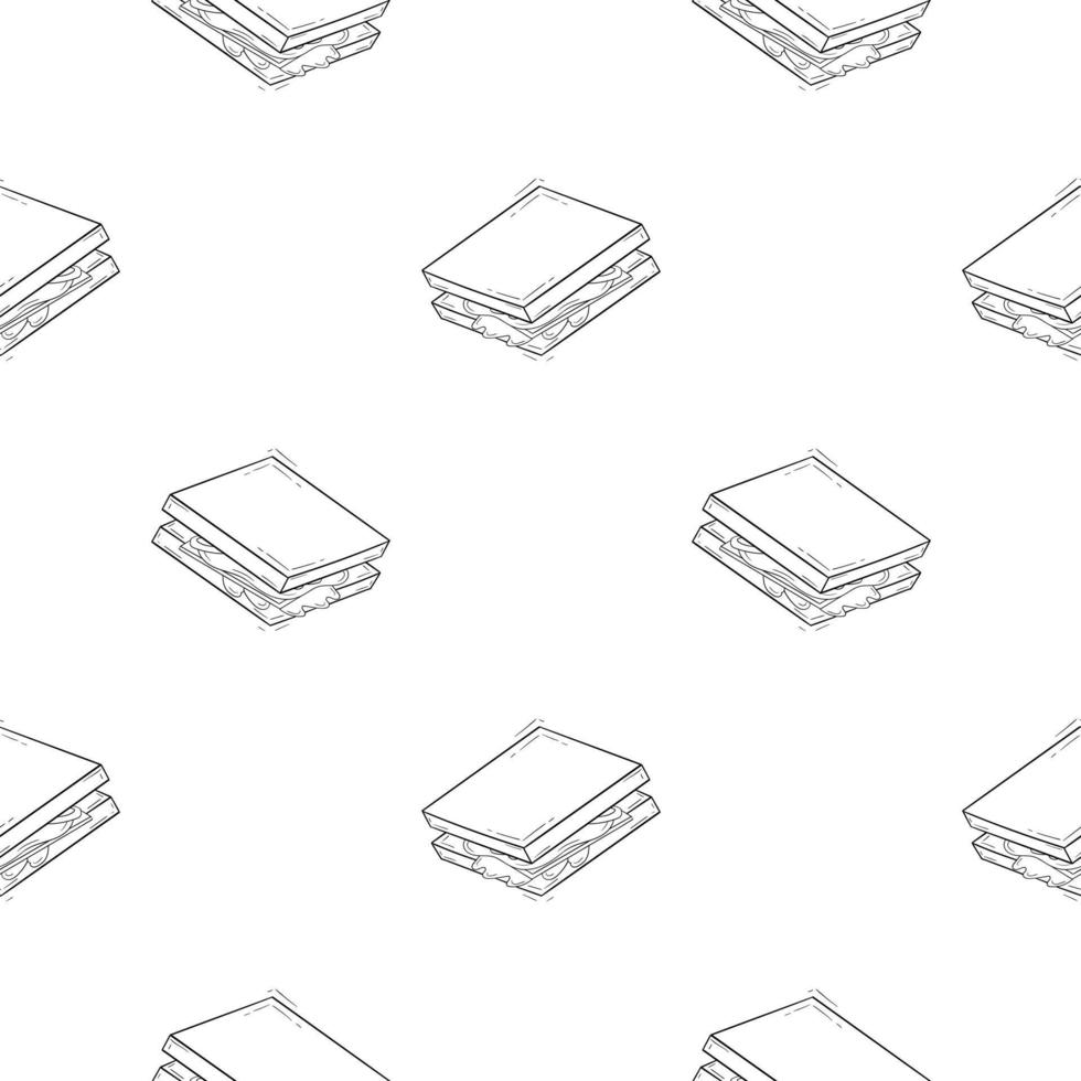 sandwich hand drawn seamless pattern vector