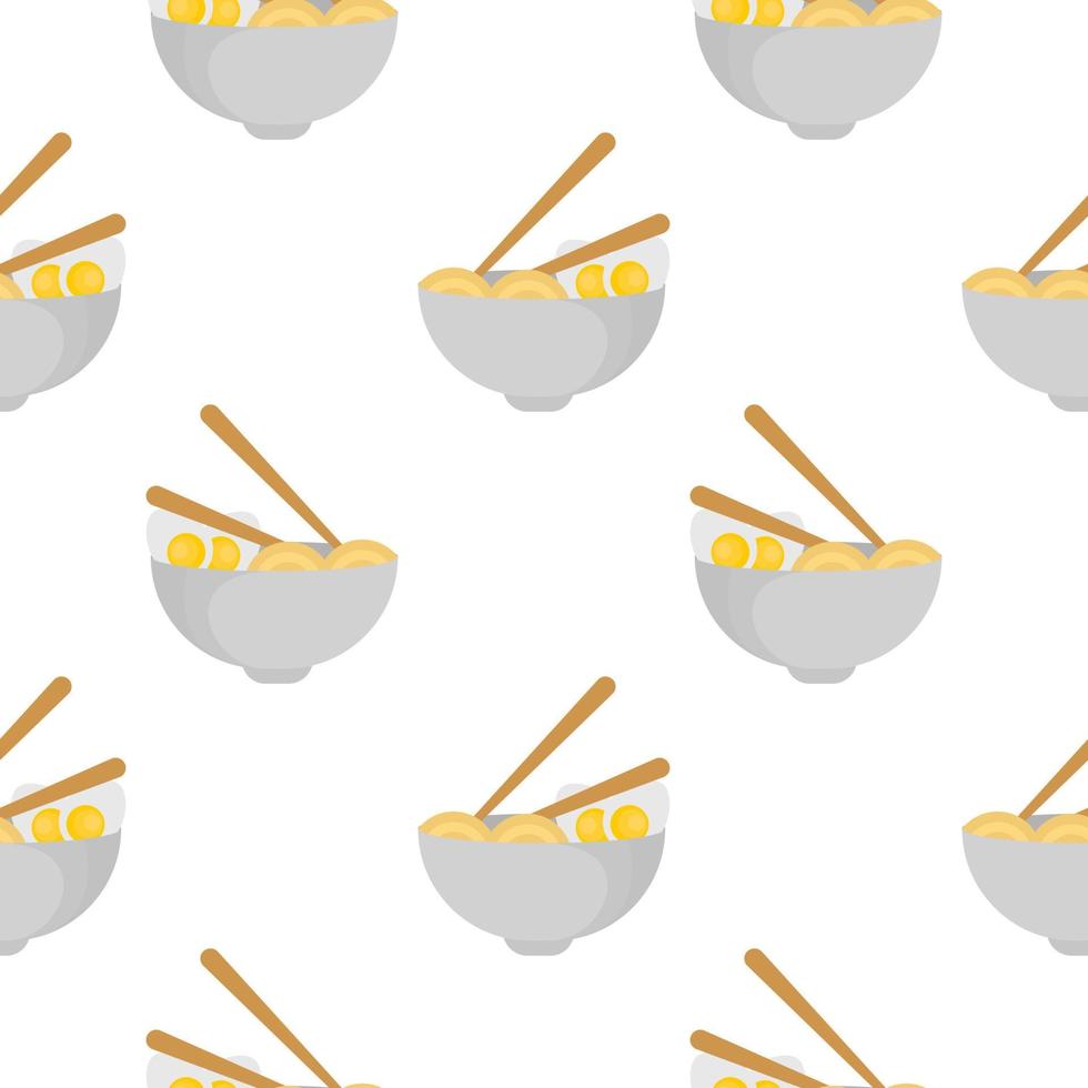 seamless pattern of boiled eggs and noodles vector