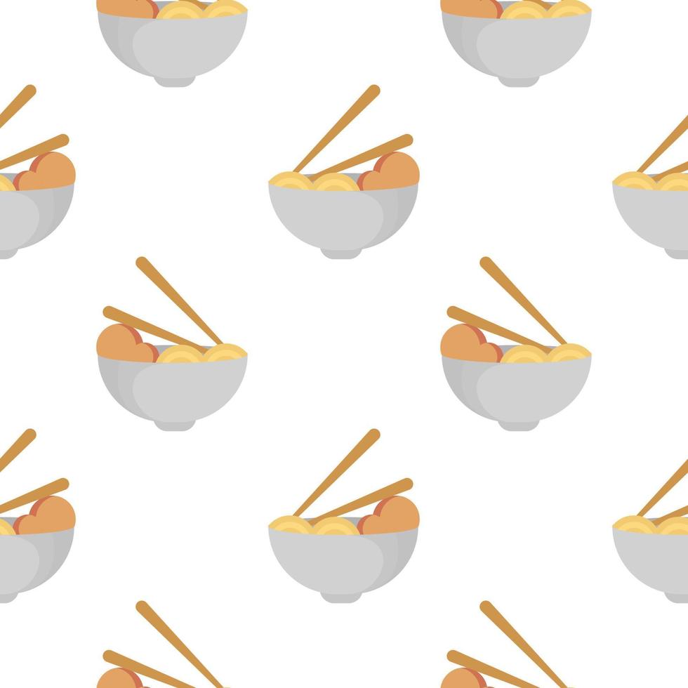 seamless pattern of noodles and meatballs vector